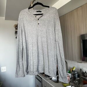 Vince Men’s Heather Gray Cotton Modal Short Sleeve Henley - Size XL